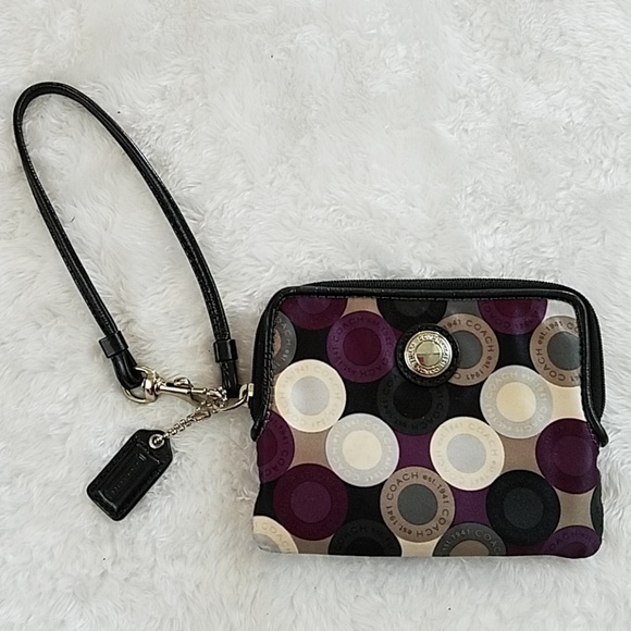 Coach Handbags - Coach Signature Snaphead Sateeen Small Wristlet